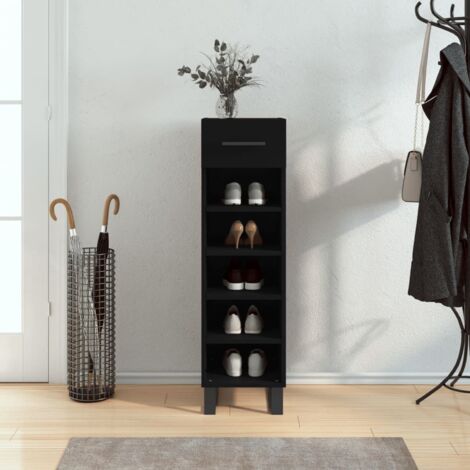 Armoire à chaussures noir 30x35x105 cm bois d'ingénierie vidaXL