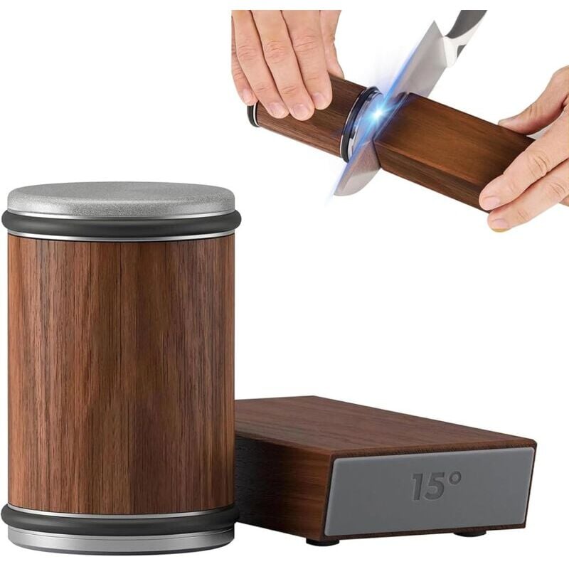 Aiguiseur de Couteaux à Roulettes, Avec Un Diamant Industriel De 15 Et 20 Degrés Pour L'affûtage Des Couteaux, Système d'affûtage des Couteaux à