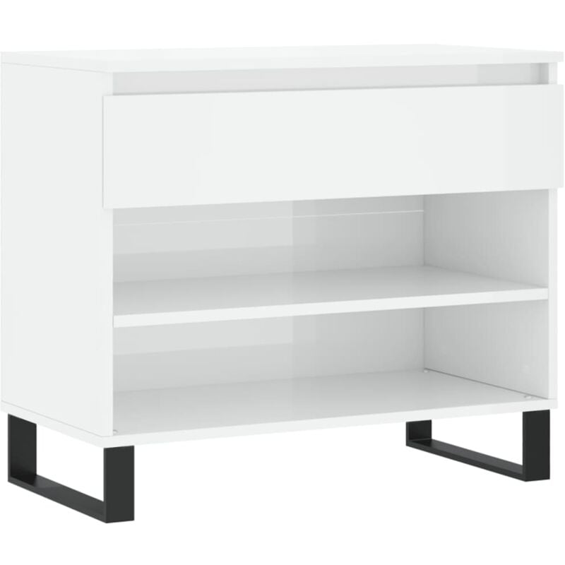 Vidaxl - Armoire à chaussure Blanc brillant 70x36x60 cm Bois ingénierie