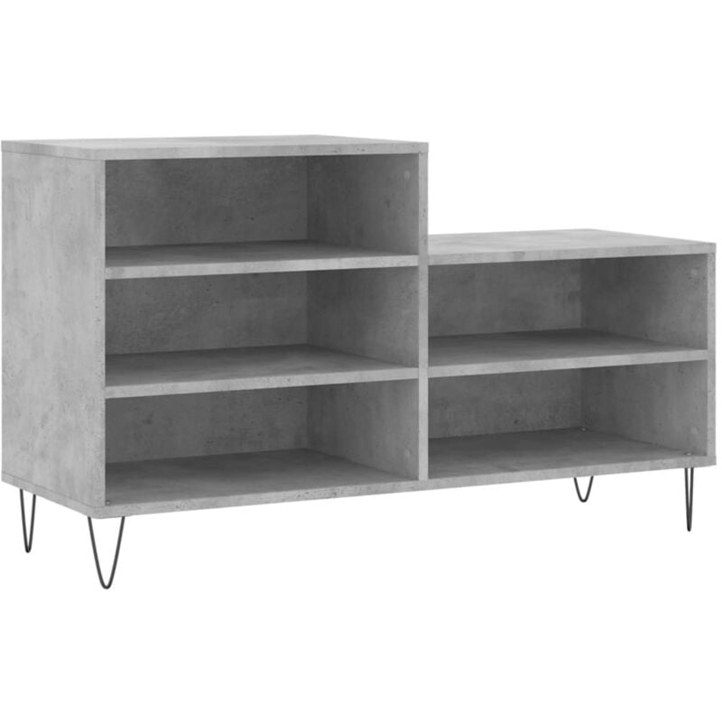 Armoire à chaussures range chaussures rangement meuble entrée couloir salon 102 x 36 x 60 cm bois d'ingénierie gris