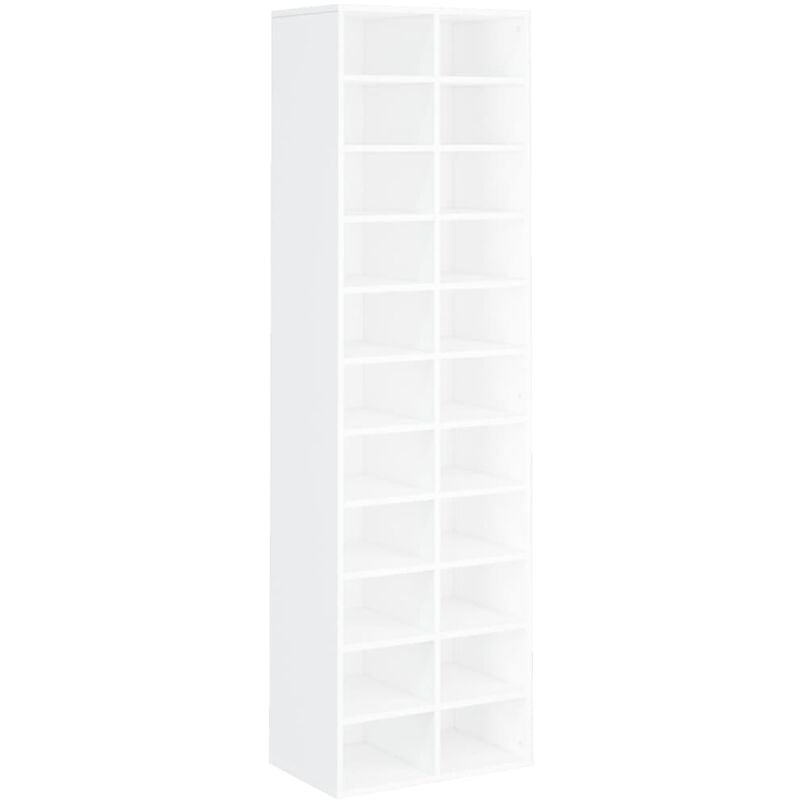 Armoire à chaussures range chaussures rangement meuble entrée couloir salon 54 x 34 x 183 cm bois d'ingénierie blanc