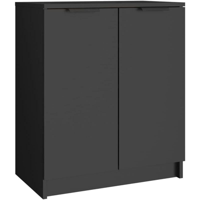 Armoire à chaussures range chaussures rangement meuble entrée couloir salon 59 x 35 x 70 cm bois d'ingénierie noir