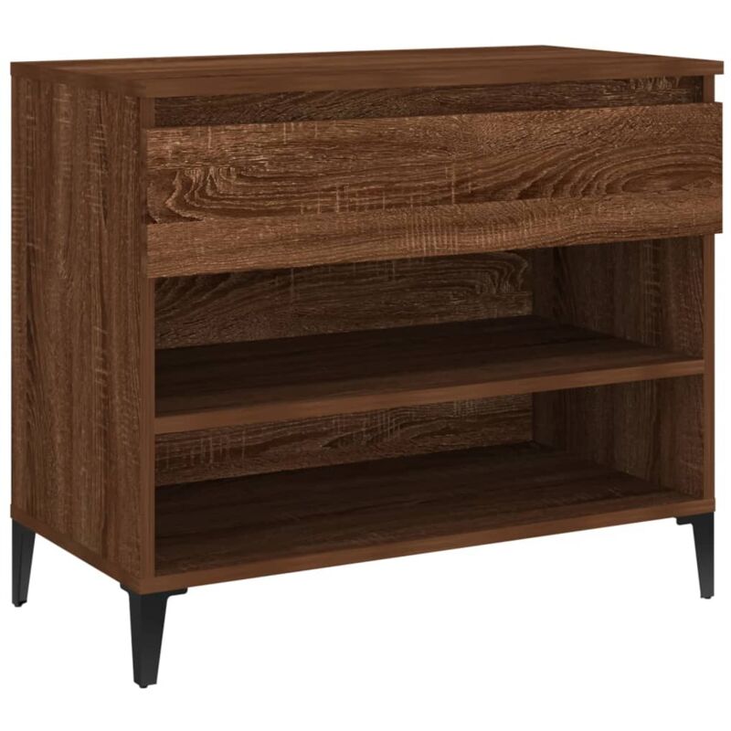Helloshop26 - Armoire à chaussures range chaussures rangement meuble entrée couloir salon 70 x 36 x 60 cm bois d'ingénierie brun