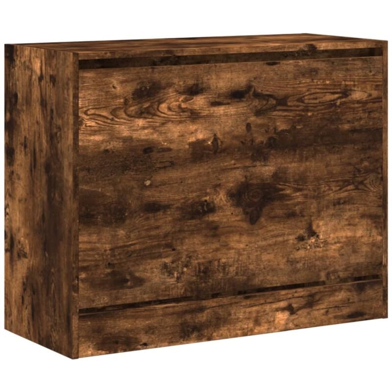 Armoire à chaussures range chaussures rangement meuble entrée couloir salon 80 x 34 x 63 cm bois d'ingénierie brun