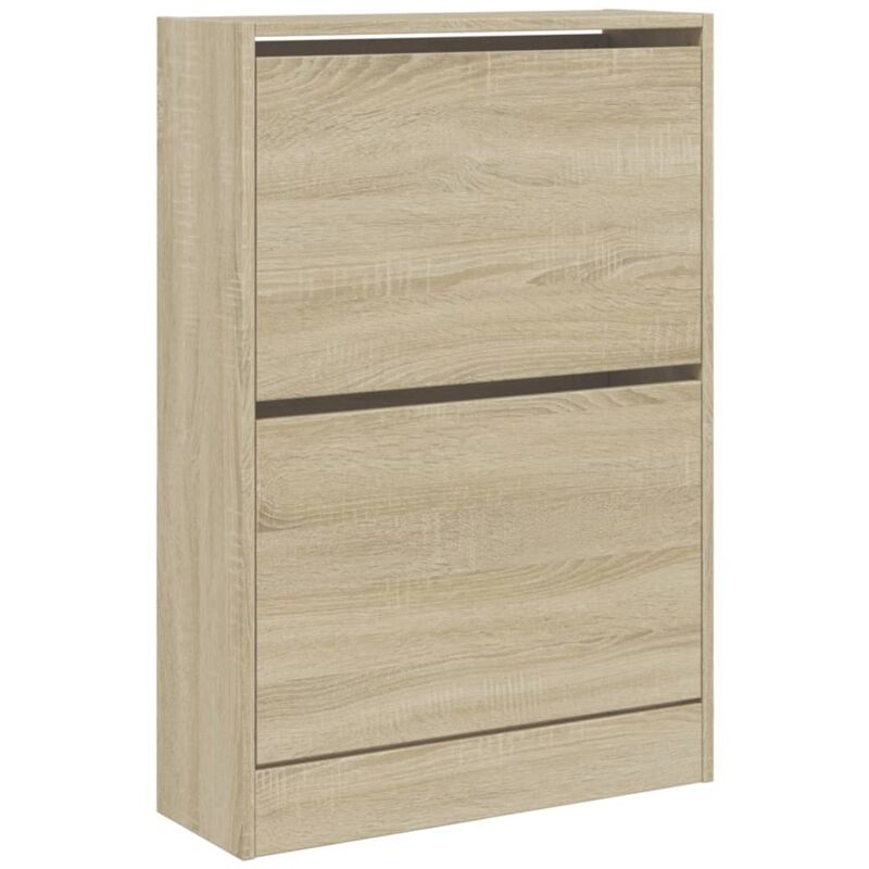Armoire à chaussures range chaussures rangement meuble entrée couloir salon sonoma 60 x 21 x 87,5 cm bois ingénierie brun