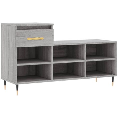 Armoire à chaussures Sonoma gris 102x36x60 Bois d'ingénierie