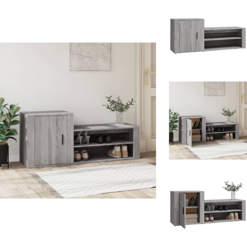 Vidaxl - Armoire à chaussures Sonoma gris 130x35x54 cm Bois d'ingénierie - Armoire à Chaussures - Rangements Chaussures - Étagère à Chaussures