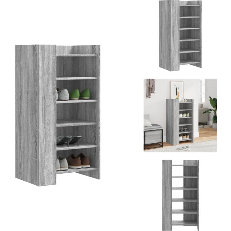 Vidaxl - Armoire à chaussures sonoma gris 52x37,5x100 cm - Armoire à Chaussures - Meuble Chaussure - Rangement Chaussures - Étagère Chaussures