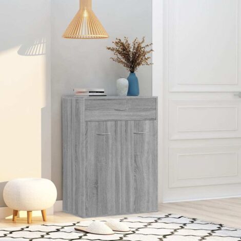 Armoire à chaussures Sonoma gris 60x35x84 cm Bois d'ingénierie vidaXL