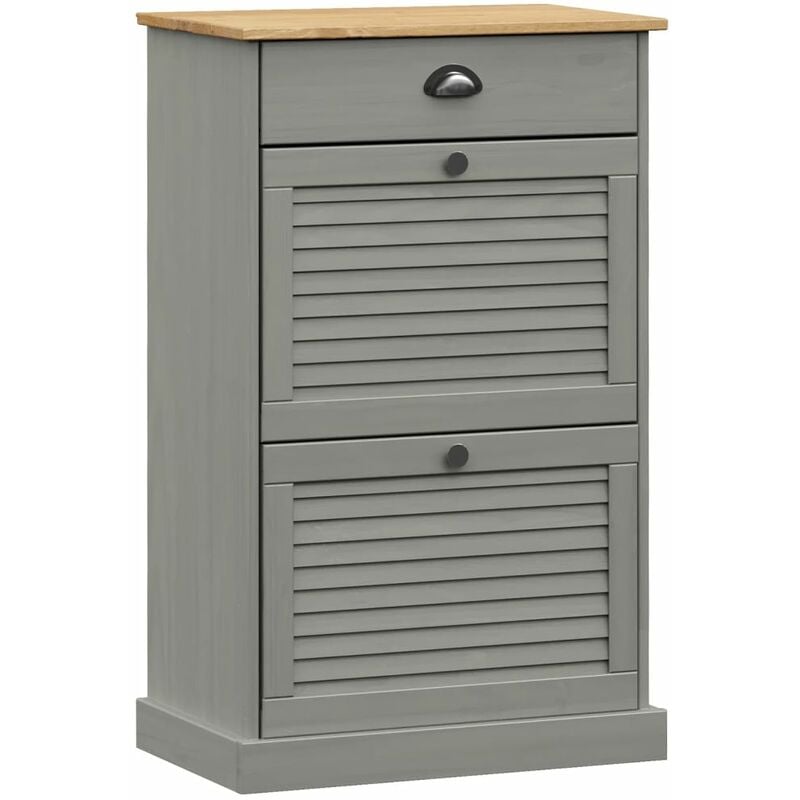 Vidaxl - Armoire à chaussures vigo 60x35x96 cm gris bois massif de pin