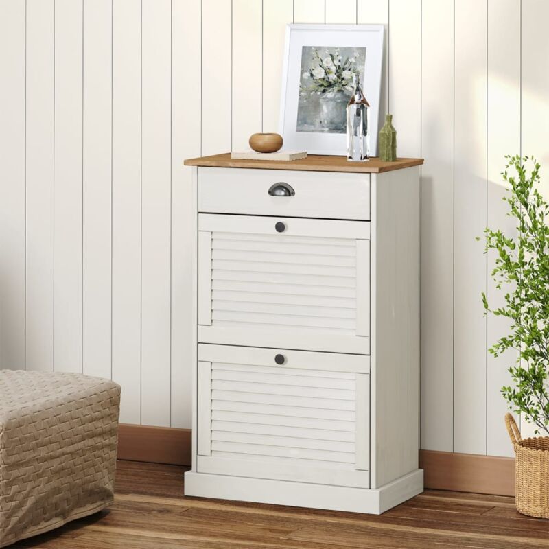 Armoire à chaussures VIGO 60x35x96 cm blanc bois massif de pin vidaXL