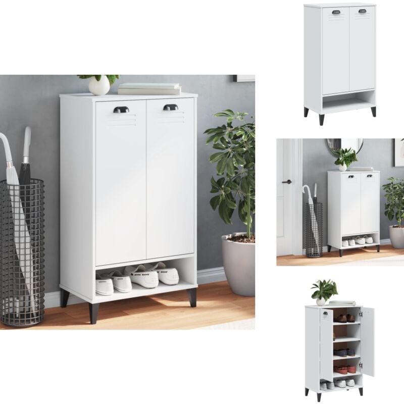 Vidaxl - Armoire à chaussures viken blanc bois d'ingénierie - Armoire à Chaussures - Meuble Chaussure - Rangement Chaussures - Placard Chaussures