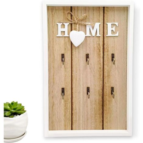 Boîte caisson mural en bois massif pour clés étagère placard vintage