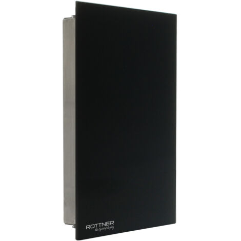 Armoire à clés en verre anthracite – Acier et verre – 8 crochets et 4 aimants – Fermeture magnétique pour accès facile – Rottner