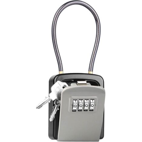 Armoire à clés, [Nouvelle version] [Résistante aux intempéries] Coffre à clés portable d'extérieur avec cadenas à fil amovible, - AquaForge