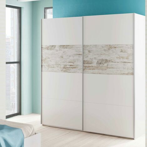 Armoire à porte coulissante blanche pour chambre adulte