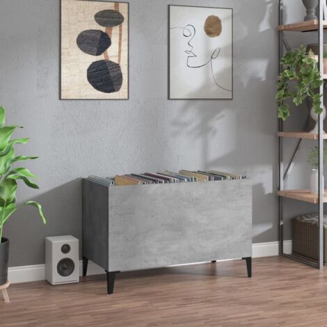 Armoire à disques  Bibliothèque  Meuble à disques gris béton 74,5x38x48 cm bois d'ingénierie RTJEX756660 MaisonChic