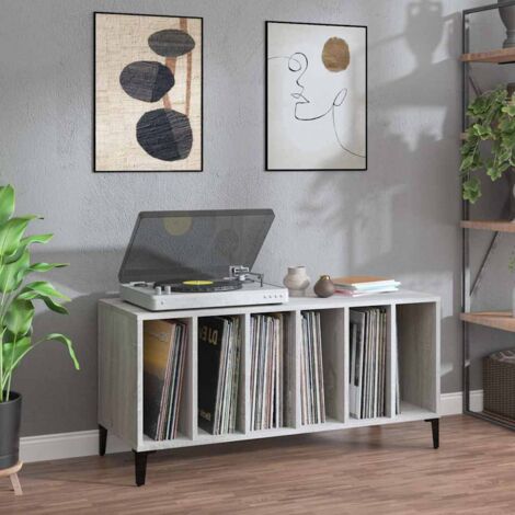 Armoire à disques Bibliothèque Meuble à disques sonoma gris 100x38x48 cm bois d'ingénierie RTJEX884571 MaisonChic