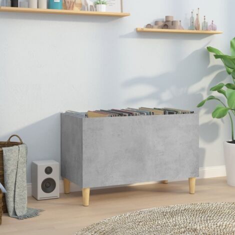Armoire à disques, Bibliothèque, Meuble de Rangement, Meuble TV gris béton 74,5x38x48 cm bois d'ingénierie HYB38172