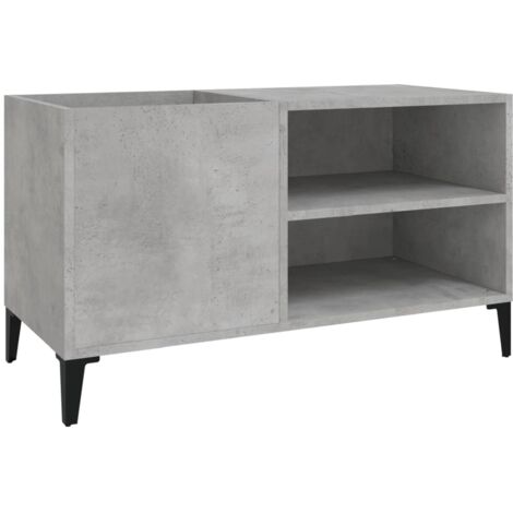 Armoire à disques, Bibliothèque, Meuble de Rangement, Meuble TV gris béton 84,5x38x48 cm bois d'ingénierie HYB29641