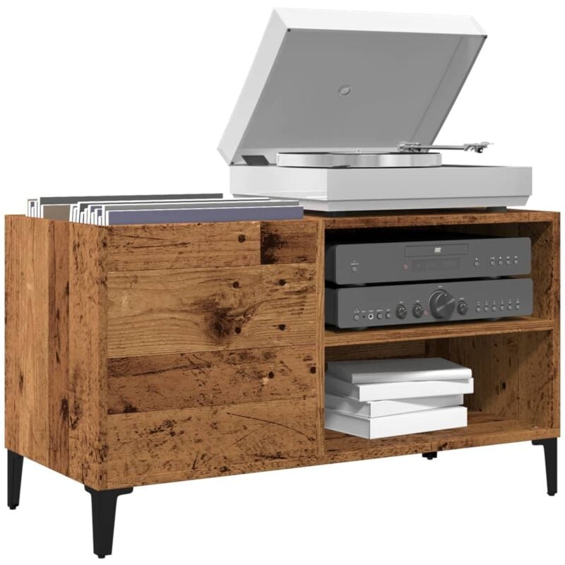 Armoire à disques vieux bois 84,5x38x48 cm bois d'ingénierie vidaXL