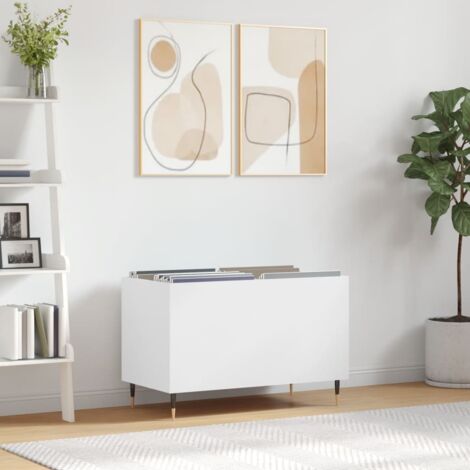 Armoire à disques blanc 74,5x38x48 cm bois d'ingénierie vidaXL