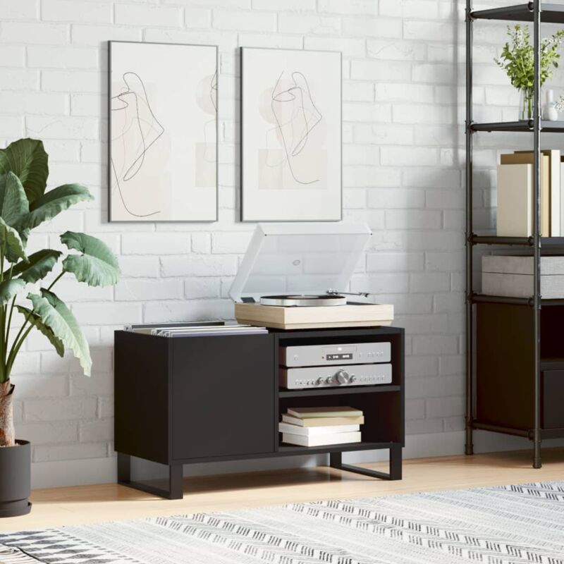 Vidaxl - Armoire à disques noir 85x38x48 cm bois d'ingénierie