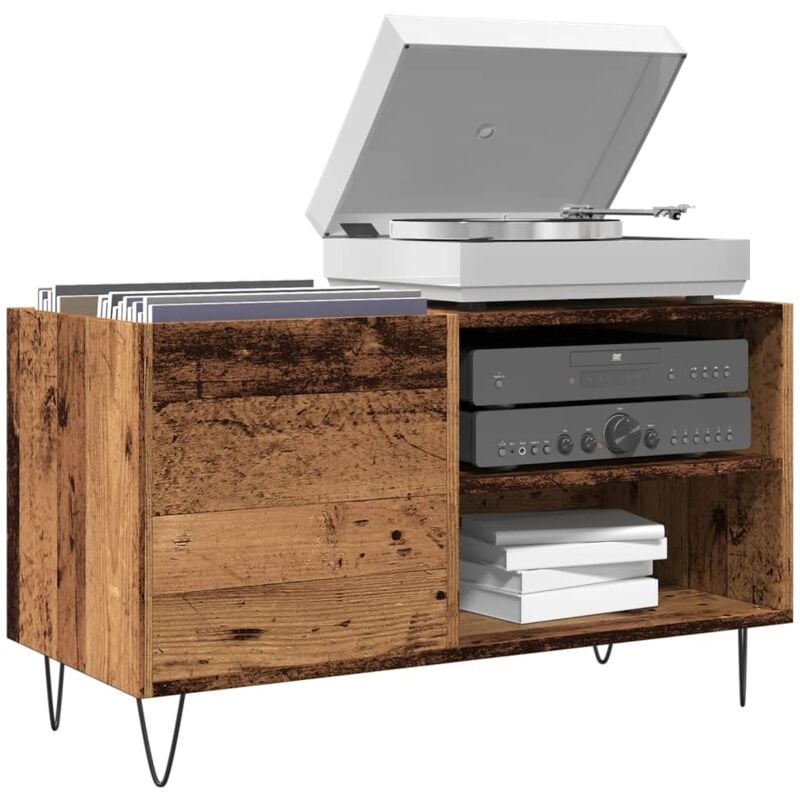 Armoire à disques vieux bois 84,5x38x48 cm bois d'ingénierie Vidaxl