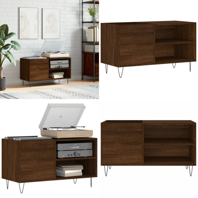 Vidaxl - Armoire à disques chêne marron 85x38x48 cm bois d'ingénierie - Meuble à Disques - Armoire à Vinyle - Rangement Disque Vinyle - Étagère