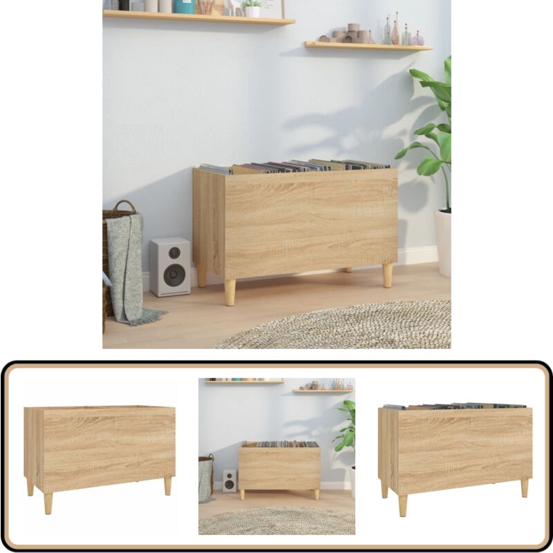 Vidaxl - Armoire à disques chêne sonoma 74,5x38x48 cm bois d'ingénierie - Meuble à Disques - Armoire à Disques - Rangement Disque Vinyle - Étagère