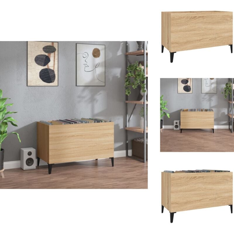 Vidaxl - Armoire à disques chêne sonoma 74,5x38x48 cm bois d'ingénierie - Meuble à Disques - Armoire à Disques - Rangement Vinyl - Étagère Disque