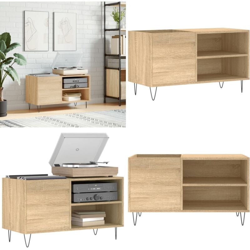 Vidaxl - Armoire à disques chêne sonoma 85x38x48 cm bois d'ingénierie - Meuble à Disques - Armoire à Vinyle - Rangement Disque Vinyle - Étagère