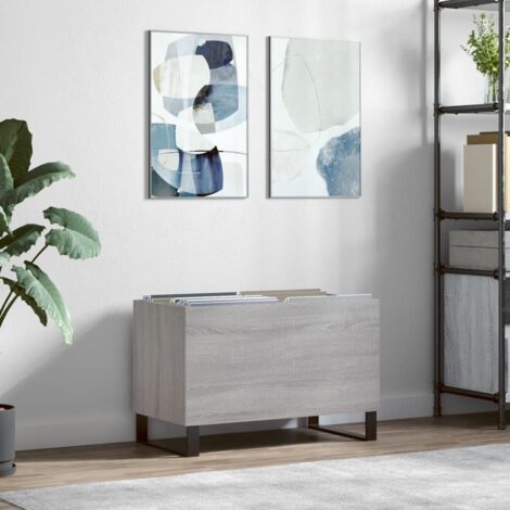 Armoire à disques-Étagère range CD-Meuble de rangement sonoma gris 74,5x38x48 cm bois d'ingénierie 619741