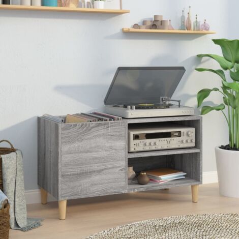 Armoire à disques-Étagère range CD-Meuble de rangement sonoma gris 84,5x38x48 cm bois d'ingénierie 763468
