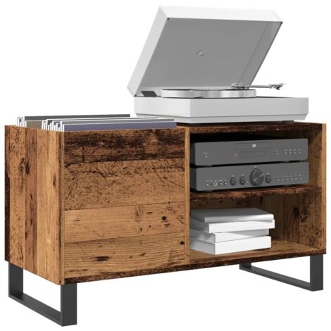 Armoire à disques-Étagère range CD-Meuble de rangement vieux bois 84,5x38x48 cm bois d'ingénierie 247774
