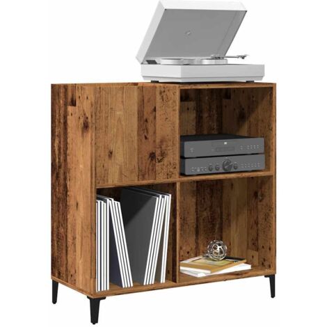 Armoire à disques-Étagère range CD-Meuble de rangement vieux bois 84,5x38x89 cm bois d'ingénierie 633253