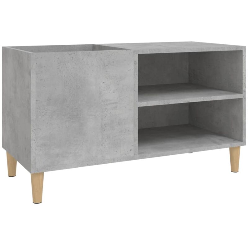 Armoire à disques gris béton 84,5x38x48 cm bois d'ingénierie