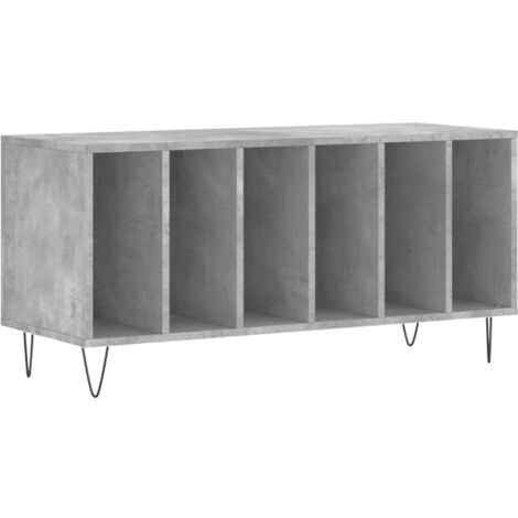 Armoire à disques,Meuble de Rangement,Meuble TV gris béton 100x38x48 cm bois d'ingénierie -15059