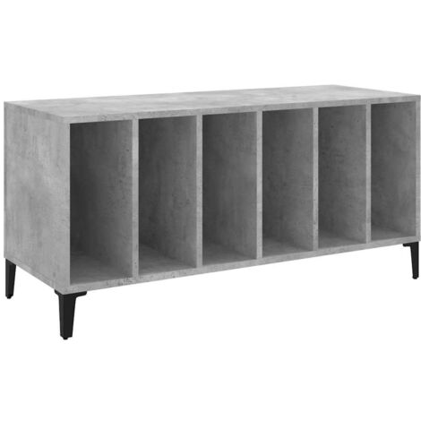 Armoire à disques,Meuble de Rangement,Meuble TV gris béton 100x38x48 cm bois d'ingénierie -65875