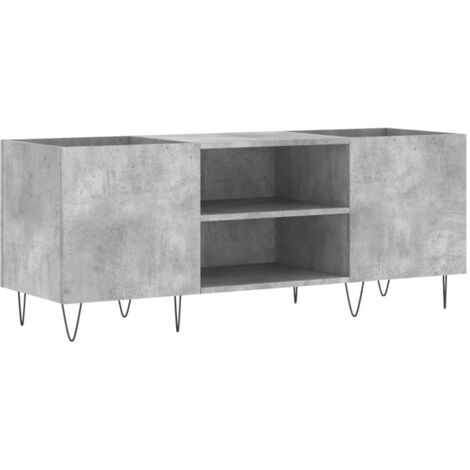 Armoire à disques,Meuble de Rangement,Meuble TV gris béton 121x38x48 cm bois d'ingénierie -12765