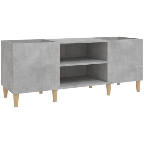 Armoire à disques,Meuble de Rangement,Meuble TV gris béton 121x38x48 cm bois d'ingénierie -32657