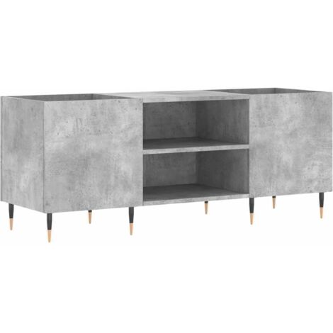 Armoire à disques,Meuble de Rangement,Meuble TV gris béton 121x38x48 cm bois d'ingénierie -84374