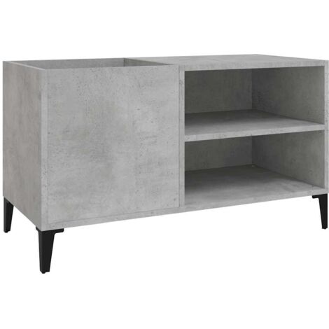 Armoire à disques,Meuble de Rangement,Meuble TV gris béton 84,5x38x48 cm bois d'ingénierie -44208