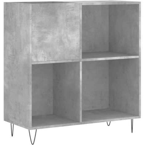 Armoire à disques,Meuble de Rangement,Meuble TV gris béton 84,5x38x89 cm bois d'ingénierie -38259
