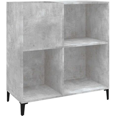 Armoire à disques,Meuble de Rangement,Meuble TV gris béton 84,5x38x89 cm bois d'ingénierie -77985