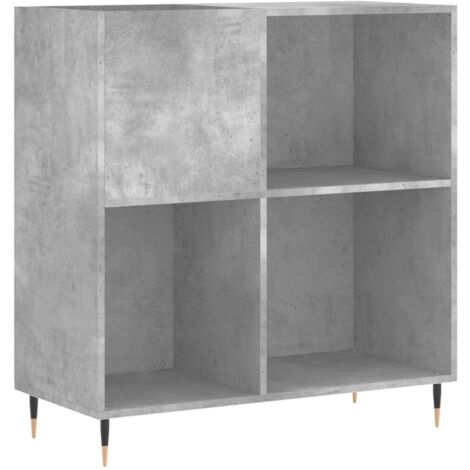 Armoire à disques,Meuble de Rangement,Meuble TV gris béton 84,5x38x89 cm bois d'ingénierie -98646