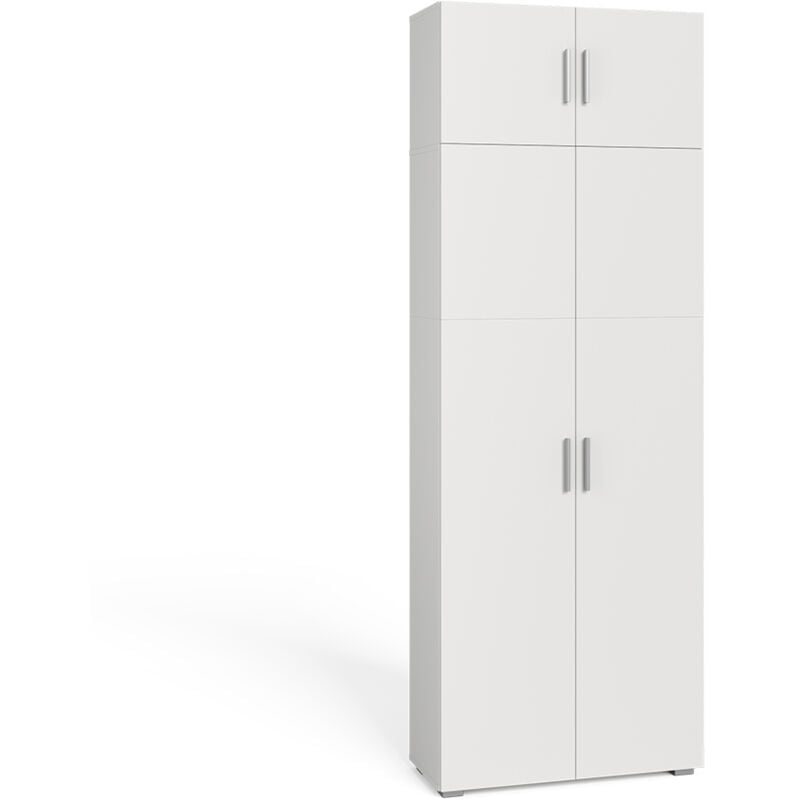 Vicco - tagère à dossiers Frank, Blanc, 80 x 182.4 cm avec rehausse d'armoire