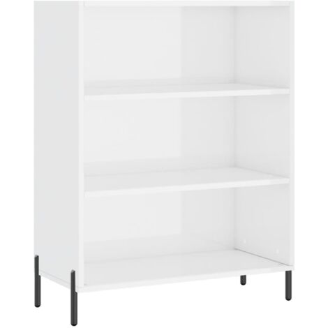 Armoire à étagères blanc brillant 69,5x32,5x90