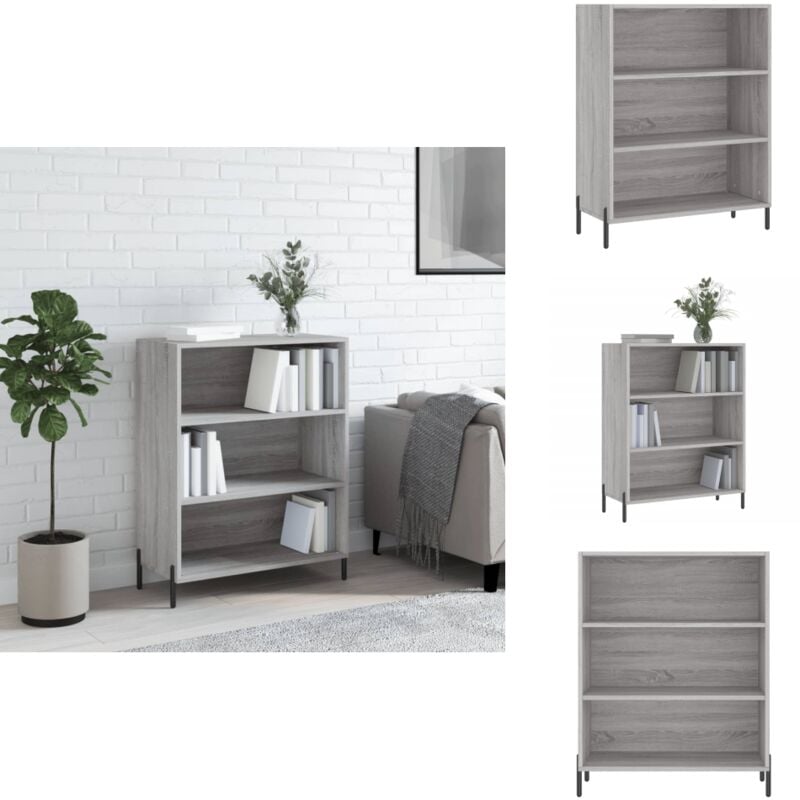 Vidaxl - Armoire à étagères sonoma gris 69,5x32,5x90cm bois d'ingénierie - Meuble Étagères - Buffet Ouvert - Rangement Maison - Design Moderne
