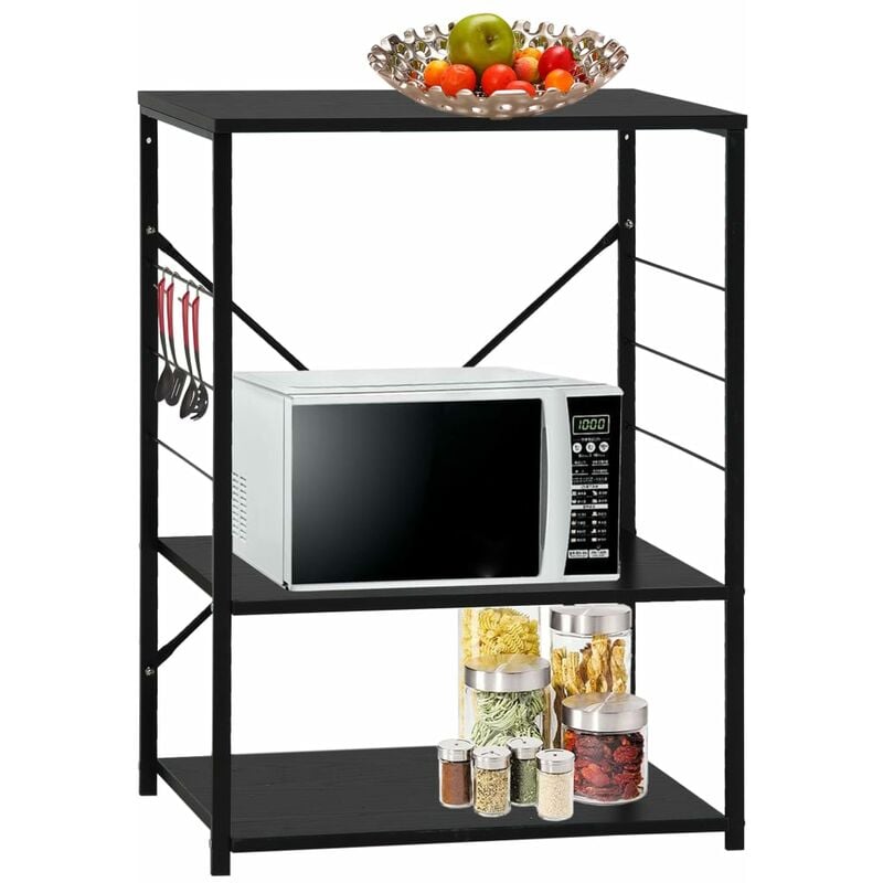 Vidaxl - Armoire à four à micro-ondes Noir 60x39,6x79,5 cm Aggloméré